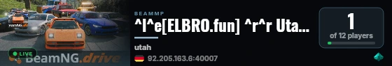 ^l^e[ELBRO.fun] ^r^r Utah, 2 vehicles, Vanilla live status badge