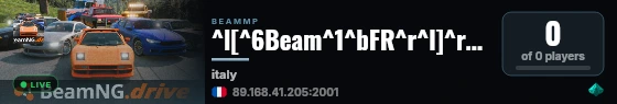 ^l[^6Beam^1^bFR^r^l]^r^l|^r ^l^6Italy^r ^l|^r 🚙^c^lRally^r^l/^r^l^bCourse^r🚗 ^l^aVANILLA^r^l^5 Discord : ^nBCujGVC live status badge
