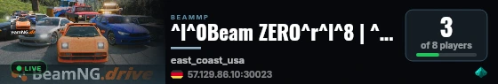^l^0Beam ZERO^r^l^8 | ^r^b^nbeamzero.net^r^l^8 | ^r^d[ ^r^l^eEast Coast USA ^r^d]^r^l^8 | ^r^d[ ^r^6DRIFT ^r^d| ^r^1CRUISE ^r^d| ^r^5CHILL ^r^d]^r^a - Traffic 5 live status badge