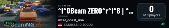 ^l^0Beam ZERO^r^l^8 | ^r^b^nbeamzero.net^r^l^8 | ^r^d[ ^r^l^eWest Coast USA ^r^d]^r^l^8 | ^r^d[ ^r^6DRIFT ^r^d| ^r^1CRUISE ^r^d| ^r^5CHILL ^r^d]^r^a - Testing live status badge
