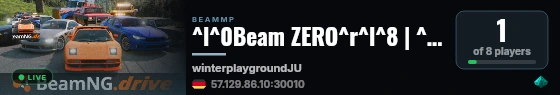 ^l^0Beam ZERO^r^l^8 | ^r^b^nbeamzero.net^r^l^8 | ^r^d[ ^r^l^eWinter Playground ^r^d]^r^l^8 | ^r^d[ ^r^6DRIFT ^r^d| ^r^1CRUISE ^r^d| ^r^5CHILL ^r^d]^r^a - Real 4 live status badge
