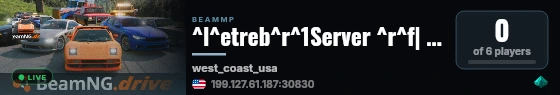 ^l^etreb^r^1Server ^r^f| ^fWest Coast USA ^r^f| ^cModeration ^r^f| ^r^l^112 ^1Cars ^r ^l^1(Spawn Traffic!) ^f| ^7^oNo Guests live status badge