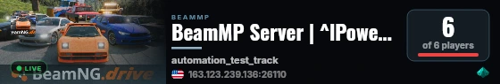 BeamMP Server | ^lPowered by ^GOGOGAGA live status badge