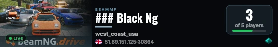 ### Black Ng live status badge