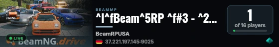 ^l^fBeam^5RP ^f#3 - ^2Freeroam Server live status badge