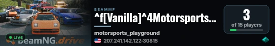 ^f[Vanilla]^4Motorsports-Playground^b[EMBLUMlab] live status badge