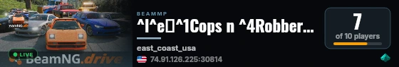 ^l^e☢^1Cops n ^4Robbers^e☢ DeDiCaTeD EaSt !BETA! 3| 🚘Buy Cars🚘 | 💰Rob Stores💰 | 🚔Catch Criminals🚔 | 🏁Races🏁 live status badge