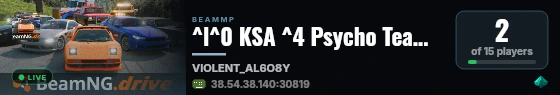 ^l^0 KSA ^4 Psycho Team ^0 #2 | ^a Low Ping ^0 | ^7 KSA - QTR - UAE - KWT - OMAN | ^9 discord.gg/p-t live status badge