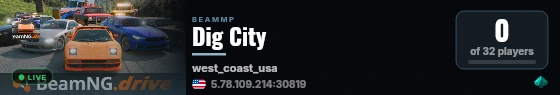 Dig City live status badge