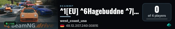 ^1[EU] ^6Hagebuddne ^7| ^2Vanilla ^7| ^3West Coast ^7| ^52 Vehicles ^7| ^44 Slots live status badge