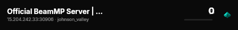 Official BeamMP Server | Johnson Valley (05) | US-East | 1 Vehicle live status badge