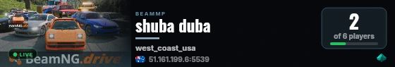 shuba duba live status badge