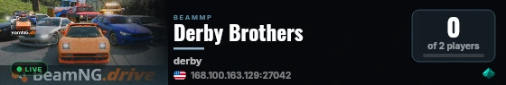 Derby Brothers live status badge