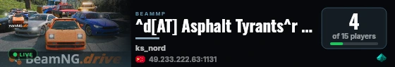 ^d[AT] Asphalt Tyrants^r   #1公开服——纽伯格林 live status badge
