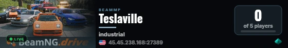 Teslaville live status badge