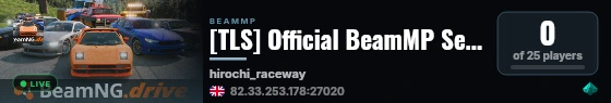 [TLS] Official BeamMP Server Europe - Only Bikes | Hirochi Outlaw | Hirochi Raceway live status badge