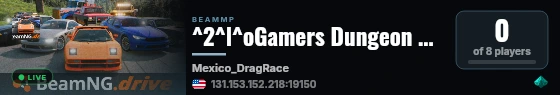 ^2^l^oGamers Dungeon Drag Racing ^o^l^f live status badge