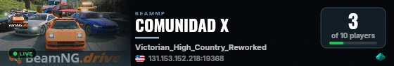 COMUNIDAD X live status badge