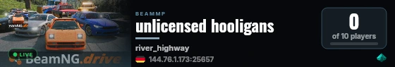 unlicensed hooligans live status badge