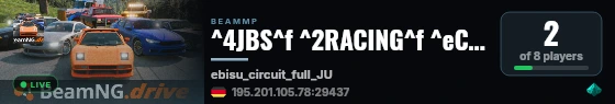 ^4JBS^f ^2RACING^f ^eCLUB^f ^6|^f Ebisu Circuit ^6|^f ^eVanilla Plus^f live status badge