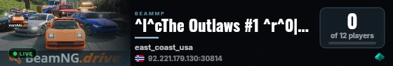 ^l^cThe Outlaws #1 ^r^0| East Coast | 1 Vehicle live status badge