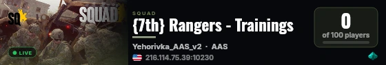 {7th} Rangers - Trainings live status badge