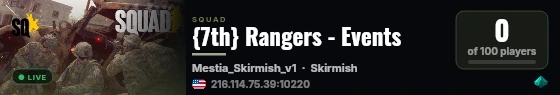 {7th} Rangers - Events live status badge