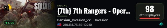 {7th} 7th Rangers - Operation Gothic Serpent - discord.gg/7thRangers live status badge