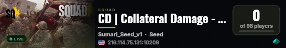 CD | Collateral Damage - New Player Friendly live status badge
