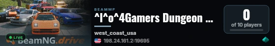 ^l^o^4Gamers Dungeon Street Server live status badge