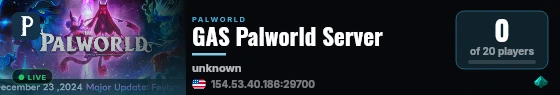 GAS Palworld Server live status badge