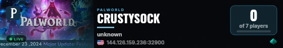 CRUSTYSOCK live status badge