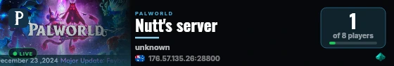 Nutt's server live status badge