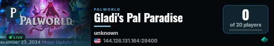 Gladi's Pal Paradise live status badge