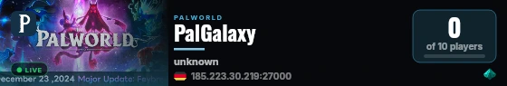 PalGalaxy live status badge