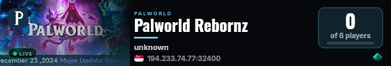 Palworld Rebornz live status badge
