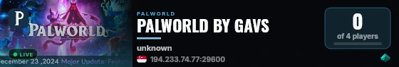 PALWORLD BY GAVS live status badge