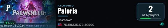 Paloria live status badge