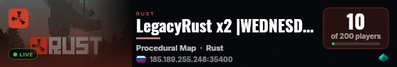 LegacyRust x2 |WEDNESDAY||РУССКИЙ| WIPE 19.08 live status badge