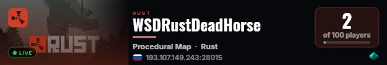 WSDRustDeadHorse live status badge