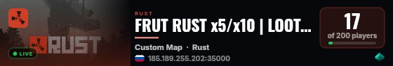 FRUT RUST x5/x10 | LOOT+ | TP |  MAX 5 | KITS | MYMINI live status badge