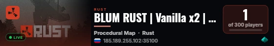 BLUM RUST | Vanilla x2 | Nolimited | WIPE 31.08 live status badge