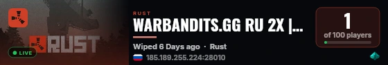 WARBANDITS.GG RU 2X |Solo/Duo/|X2 JUST FULLWIPED live status badge