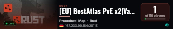 [EU] BestAtlas PvE x2|Vanilla|Next Wipe 03/09|No PvP/Raid|UKNL live status badge
