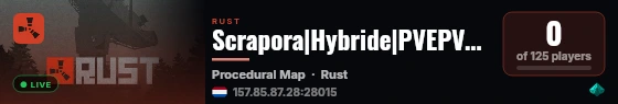 Scrapora|Hybride|PVEPVP|MonthlyWipe live status badge