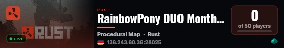 RainbowPony DUO Monthly NoBP Wipe,Low Upkeep,Vanilla live status badge