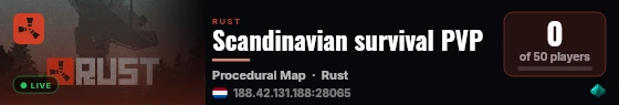 Scandinavian survival PVP live status badge