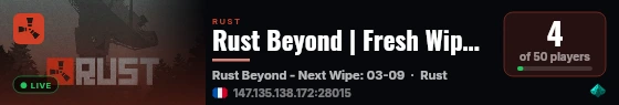 Rust Beyond | Fresh Wipe | PvE | Skills | Deep Sea PvP live status badge