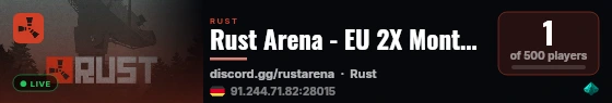 Rust Arena - EU 2X Monthly | Vanilla+ | No BP Wipes live status badge