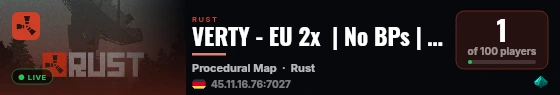 VERTY - EU 2x  | No BPs | Wipe 30.08 live status badge